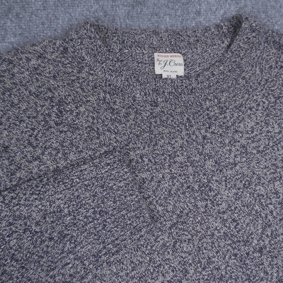 J.Crew Other - J.Crew Rugged Merino Sweater Mens XL Navy Marled Wool Blend Crewneck